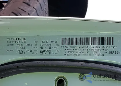 2016 Ram 2500 Laramie from USA, damaged, VIN 3C6UR5FL9GG204900